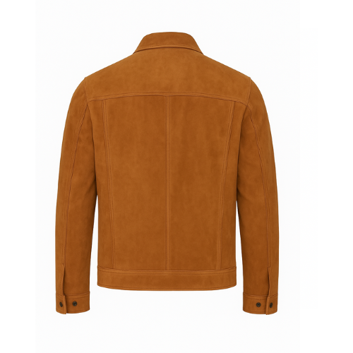 Men’s Classic Brown Suede Leather Bomber Jacket