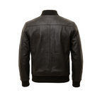 Men’s Genuine Black Leather Bomber Jacket