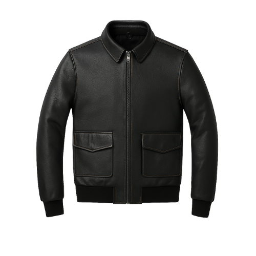 Men's Genuine Lambskin Leather Bomber Jacket