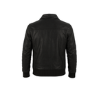Black leather jacket on a white background