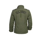 Green U.S. Army jacket on a white background