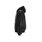 Men's hooded oversized sheep leather bomber jacket