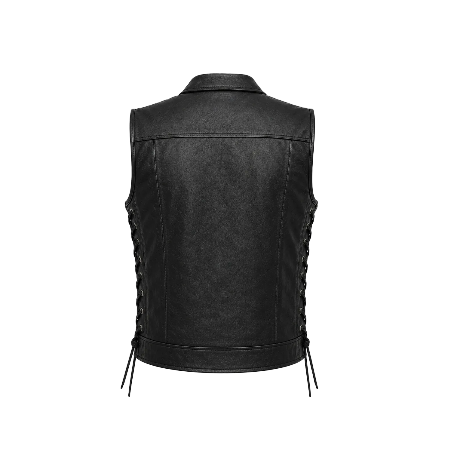 Men’s Black Leather Biker Vest