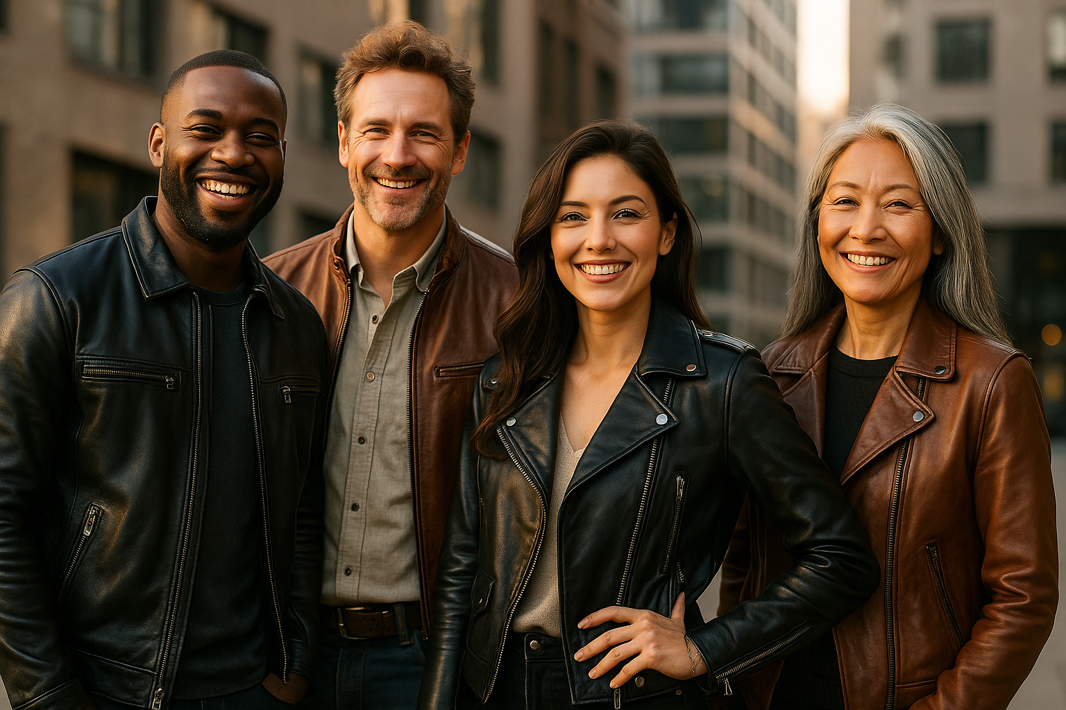 satisfied leather jacket customers