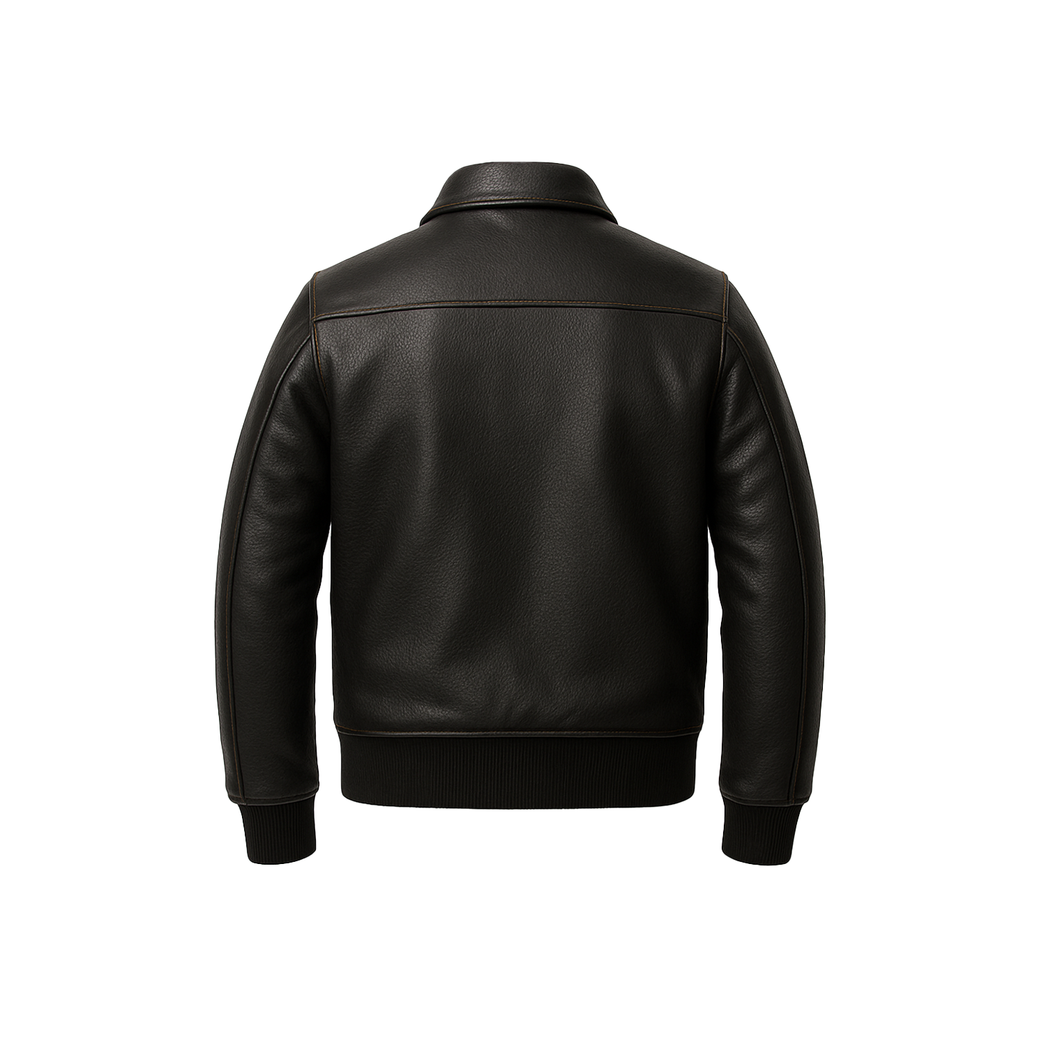 Black leather jacket on a white background