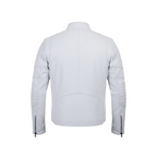 Light gray jacket on a white background with brand logo.