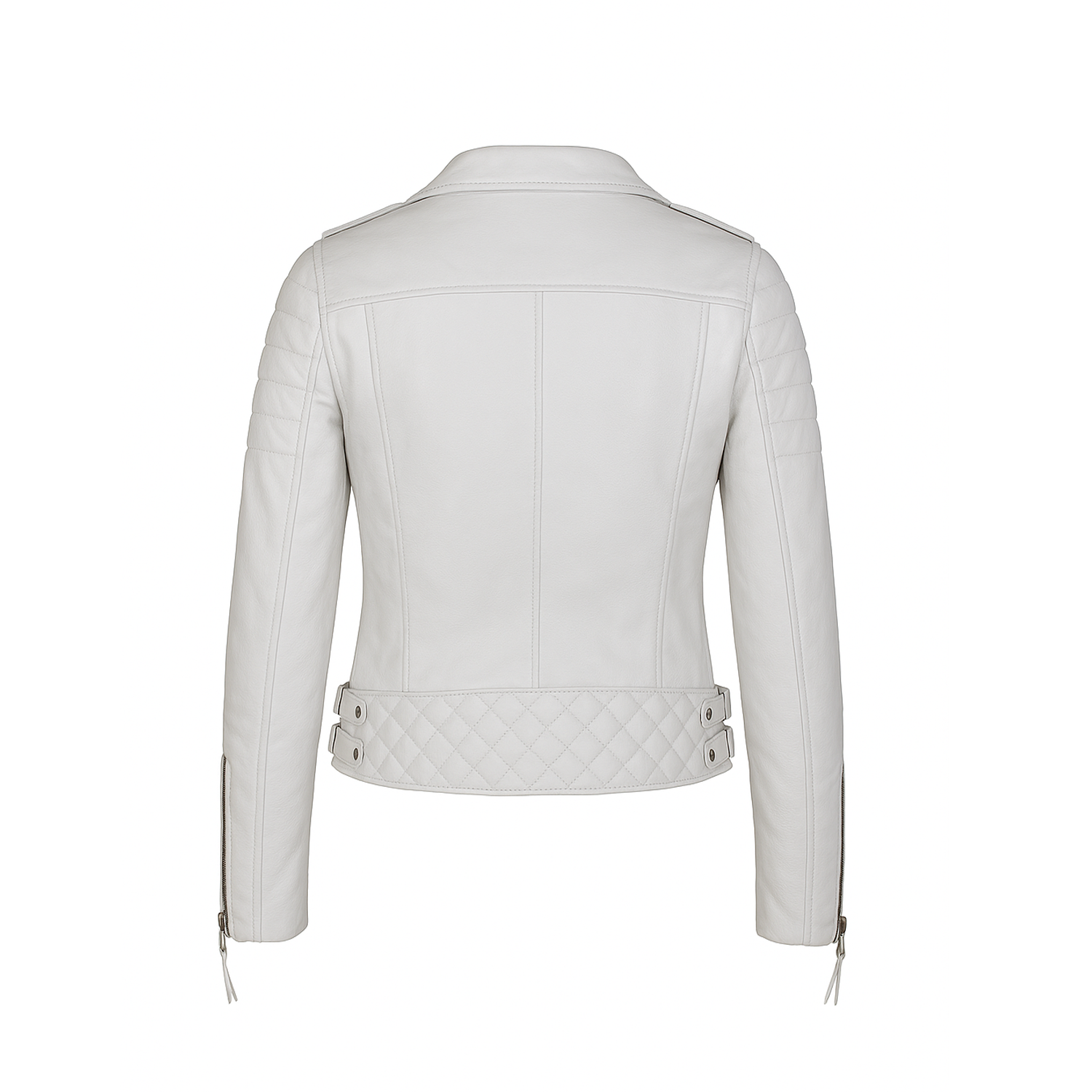 White leather jacket on a white background