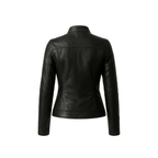 Women’s Black Real Leather Café Racer Biker Jacket