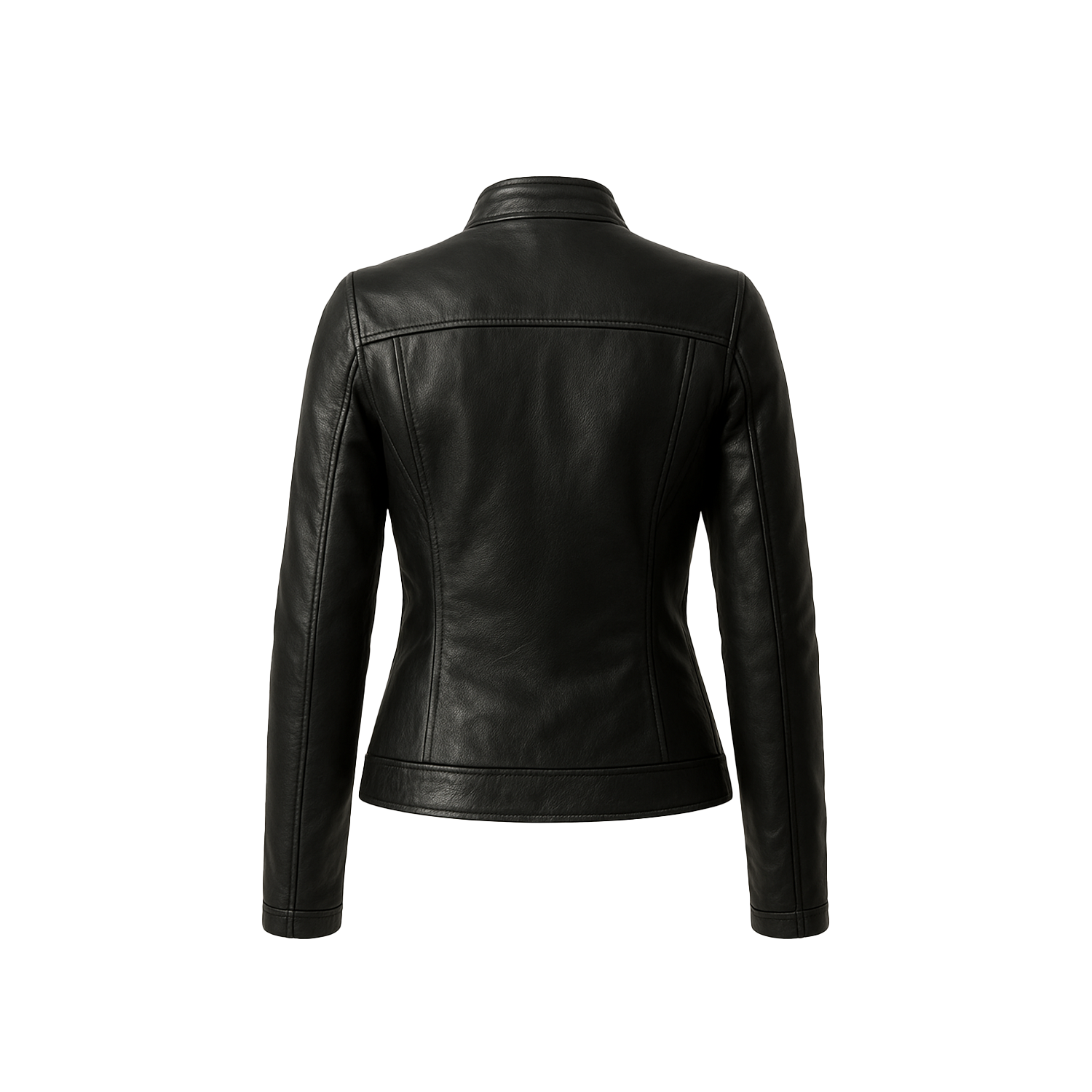 Women’s Black Real Leather Café Racer Biker Jacket
