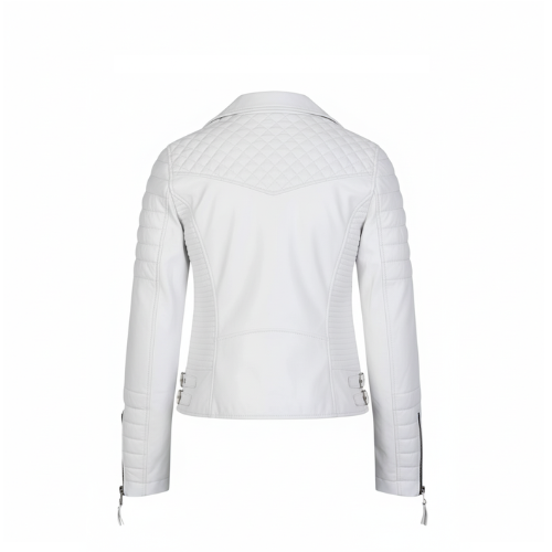 White quilted jacket on a white background